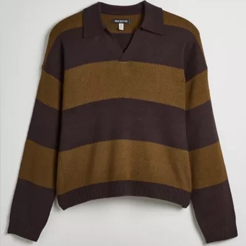 URBAN OUTFITTERS Brown Striped Sweater Top Size Medium NEW
